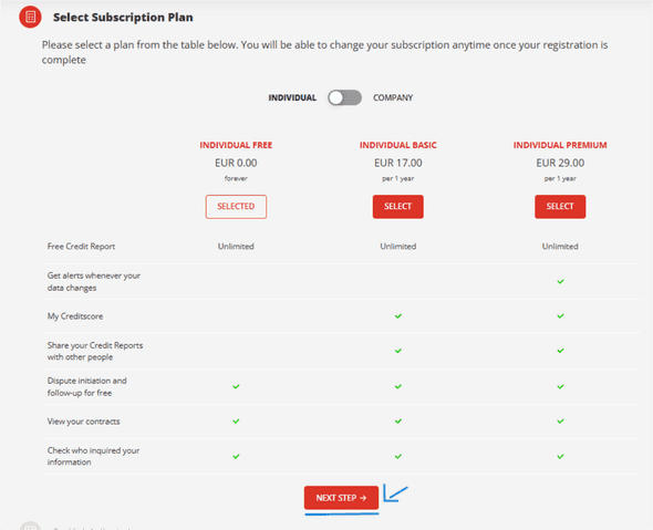 Select Subscription Plan Step